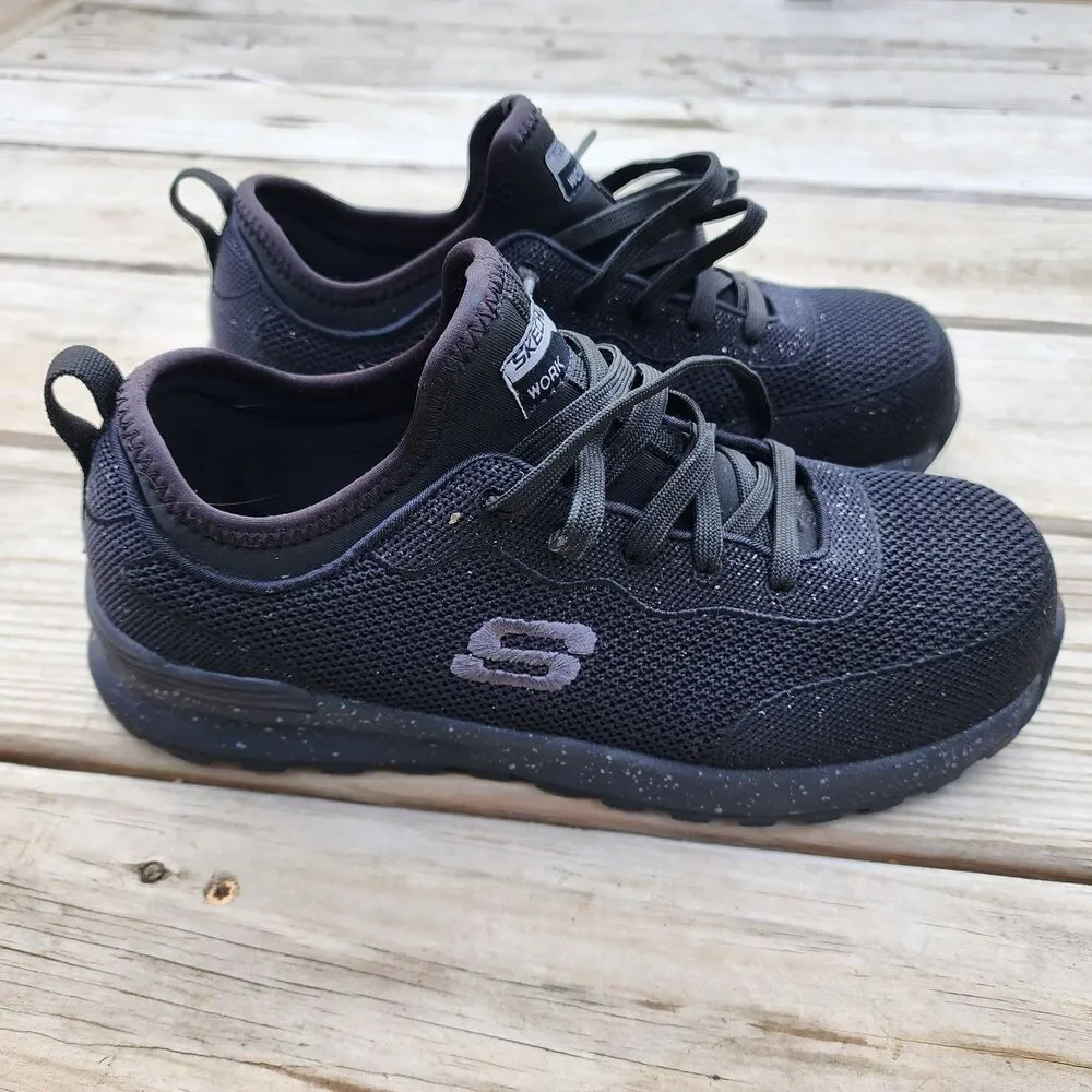 Skechers Womens Bulklin- Balran Black Comp Toe Work and Safety Shoes Size 8